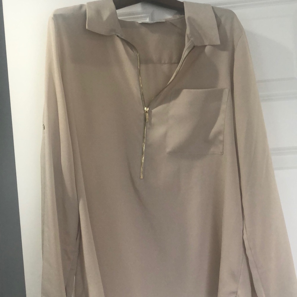 Tan with gold accents